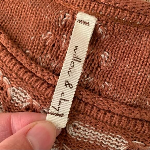 Willow and clay womens size x-small orange long sleeve knit tunic sweater - Picture 4 of 7